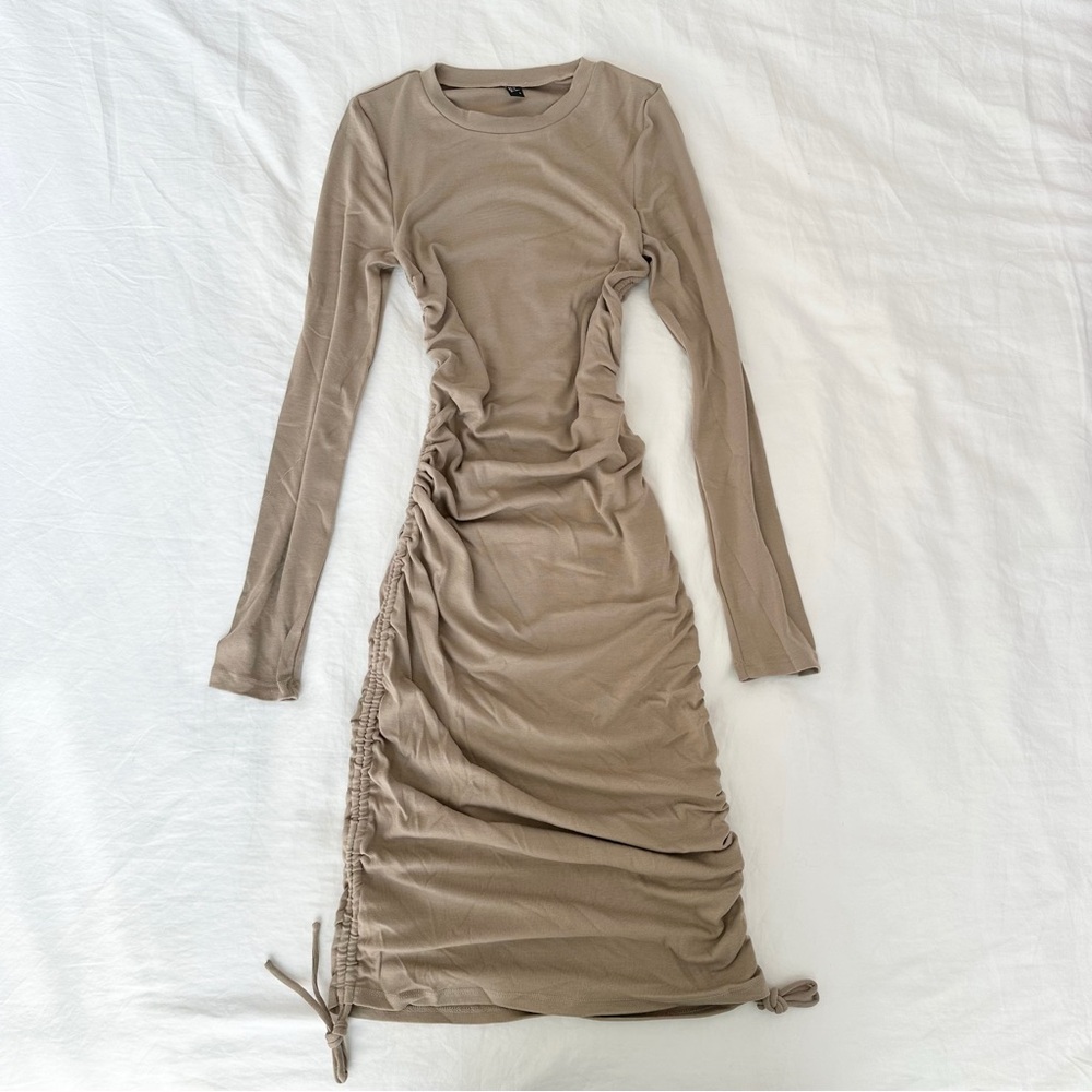 brown midi dress🤍